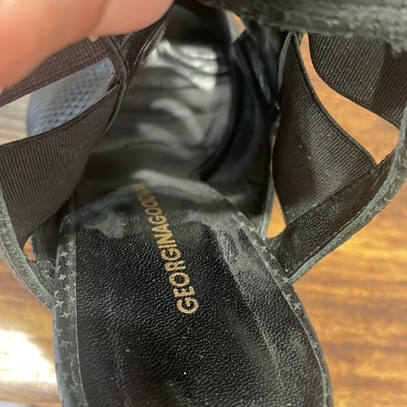 Georgina Goodman Black Strappy Stiletto Heels 36.5 Us 6.5 - Picture 7 of 11